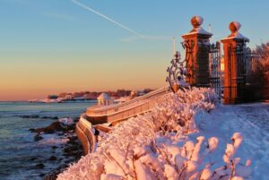 Küste Newport Schnee Credit Tim Walsh