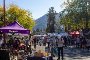 Visit Issaquah Salmon Days Street Shot With Tiger Mtn In Background_Credit Issaquah Chamber